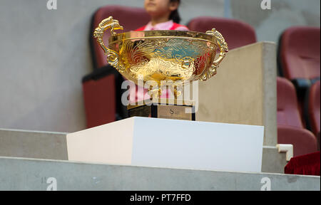 Pechino, Cina. 7 Ott 2018. Ambiance prima della finale del 2018 China Open WTA Premier obbligatorio il torneo di tennis di credito: AFP7/ZUMA filo/Alamy Live News Foto Stock