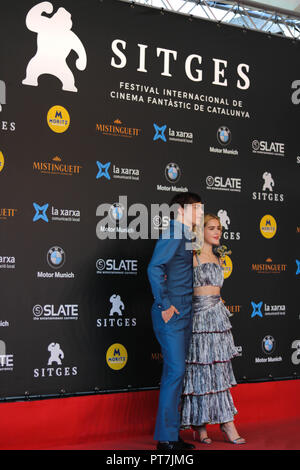 Sitges, Spagna. 7 Ott 2018. Kiernan Shipka e Ross Lynch frequentare Sitges Festival. Credito: Marta Abellan/Alamy Live News Foto Stock