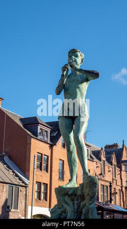 Peter Pan statua a Kirriemuir, Scozia Foto Stock