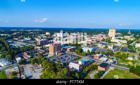 Antenna drone di Spartanburg, South Carolina, Stati Uniti d'America Skyline Foto Stock