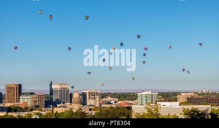 Balloon Festival a Boise Idaho mostra molti nello skyline Foto Stock