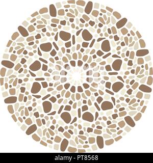 Abstract vettore colorato mosaico rotondi. ciottoli mosaico cerchio sfondo, colori marrone Illustrazione Vettoriale