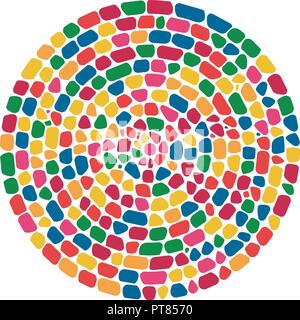 Abstract vettore colorato mosaico rotondi. ciottoli mosaico cerchio sfondo, colori marrone Illustrazione Vettoriale