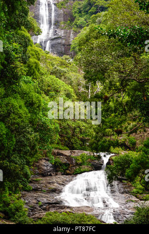 Questa cascata è chiamato cascata de Tao vicino Hienghène su New Calendonia. Si tratta di un piccolo a piedi dalla strada principale e non è difficile da raggiungere. Foto Stock