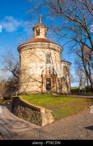 San Martin Rotunda in Vysehrad (castello superiore) fort, Praga, Repubblica Ceca. La Rotonda di San Martino risale al XI secolo Foto Stock