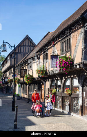 Il XIV secolo edifici con travi in legno, Spon Street, Coventry, West Midlands, England, Regno Unito Foto Stock