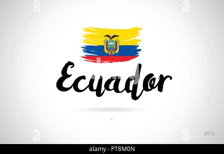 Ecuador paese bandiera concetto con grunge design adatto per un logo design icona Illustrazione Vettoriale