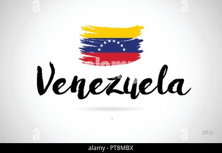 Paese venezuela bandiera concetto con grunge design adatto per un logo design icona Illustrazione Vettoriale