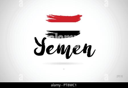 Yemen paese bandiera concetto con grunge design adatto per un logo design icona Illustrazione Vettoriale