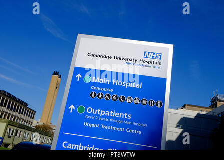 Di Addenbrooke, Cambridge University Hospital, Inghilterra Foto Stock