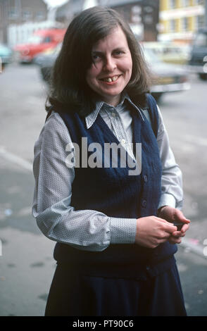 Bernadette Devlin McAliskey, leader irlandese per i diritti civili, membro del Parlamento britannico 1967-1974, Irlanda del Nord, anni settanta Foto Stock