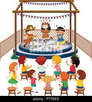 I bambini di eseguire sul palco illustrazione Illustrazione Vettoriale
