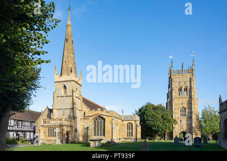 Tutti i Santi la Chiesa Parrocchiale e il campanile a torre, Evesham Abbey, Evesham, Worcestershire, England, Regno Unito Foto Stock