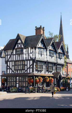 Il XVII secolo la vecchia casa di città alta, Hereford, Herefordshire, England, Regno Unito Foto Stock