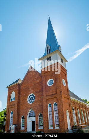 La prima chiesa battista, 103 North Main Street, Lexington, Virginia Foto Stock