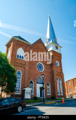 La prima chiesa battista, 103 North Main Street, Lexington, Virginia Foto Stock