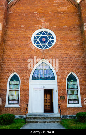 La prima chiesa battista, 103 North Main Street, Lexington, Virginia Foto Stock