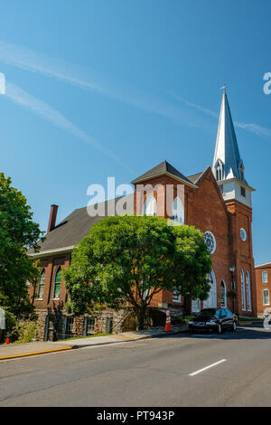 La prima chiesa battista, 103 North Main Street, Lexington, Virginia Foto Stock