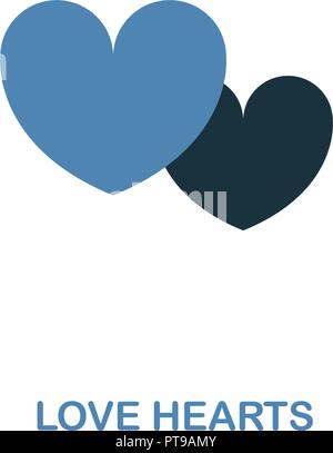 Amore cuori icona in due color design. Elemento di semplice illustrazione. Amore cuori icona creativo dalla luna di miele collezione. Per il web design, app e stampa Illustrazione Vettoriale