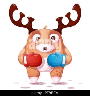 Boxe sport illustrazione. Crazy deer illustrazione. Illustrazione Vettoriale