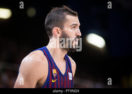 Barcellona, Spagna. 7 Ott 2018. , Palau Blaugrana, Barcellona, Spagna; Liga ENDESA basket; FC Barcelona Lassa versus Morabanc Andorra; Pau Ribas del FC Barcelona Credit: UKKO Immagini/Alamy Live News Foto Stock