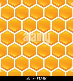 Seamless loop Pattern del favo di miele di colore dorato. Sfondo del vettore. Illustrazione Vettoriale