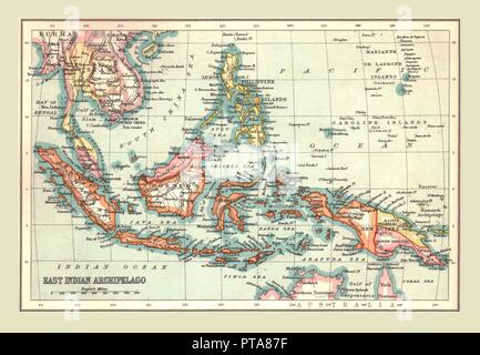 Mappa dell'Est Indiano Arcipelago, 1902. Creatore: sconosciuto. Foto Stock