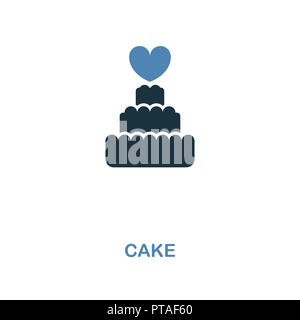 Icona di torta in due colori design. Elemento di semplice illustrazione. Torta icona creativo dalla luna di miele collezione. Per il web design, app e la stampa. Foto Stock