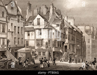 John Knox's House, High Street, Edimburgo, Scozia, secolo XIX, dalla moderna Atene da Th. H. Pastore Foto Stock