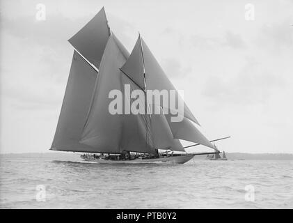 La 250 ton schooner 'Germania' Le Vele a raggiungere, 1913. Creatore: Kirk & Figli di Cowes. Foto Stock