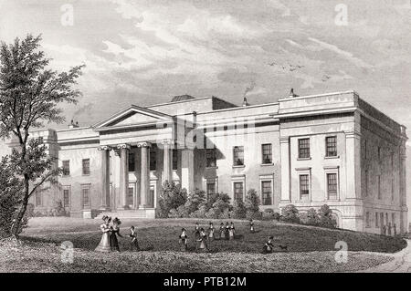 Nuova Merchant Maiden Ospedale, Lauriston Lane, Edimburgo, Scozia, secolo XIX, dalla moderna Atene da Th. H. Pastore Foto Stock