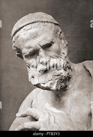 Busto di Pindaro, c. 522 - c. 443 BC. Il Greco antico poeta lirico. Foto Stock