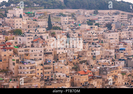 Alloggiamento araba di Gerusalemme a gradini di casa della città vecchia Foto Stock