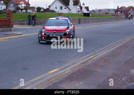 Rally Galles GB, Llandudno, Great Orme. Il 7 ottobre 2018. Team n. 11 Foto Stock