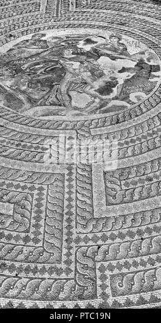 In paphos Cipro il vecchio nel mosaico romano antico rovina l antica civiltà Foto Stock