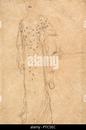 Gustav Klimt, studio per il ritratto di Adele Bloch-Bauer ho 1903 carboncino su carta, il Museo Ebraico di New York City, Stati Uniti d'America. Foto Stock