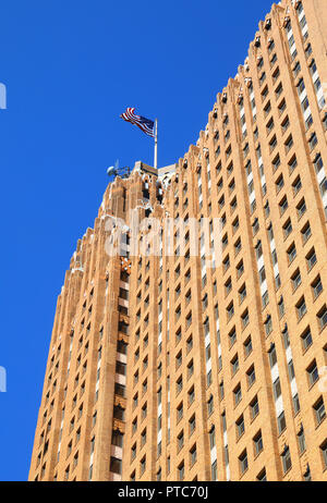 L'iconico art deco grattacielo, la Fisher Building, progettato da Albert Khan nel 1928, nel centro di Detroit, Michigan, Stati Uniti d'America Foto Stock