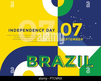 Il Brasile Il Giorno Di Indipendenza banner illustrazione vettoriale per celebrare la giornata nazionale Illustrazione Vettoriale