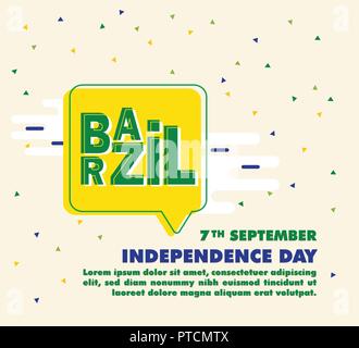 Il Brasile Il Giorno Di Indipendenza banner illustrazione vettoriale per celebrare la giornata nazionale Illustrazione Vettoriale