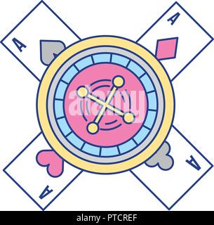 Roulette scheda tuta Aces Casino Di Scommessa di gioco Illustrazione Vettoriale