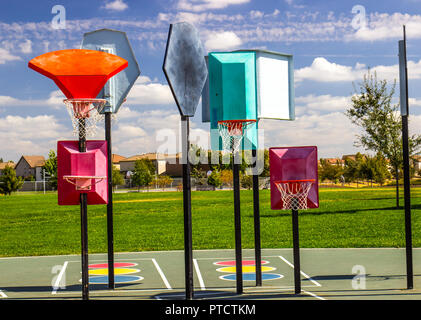 Abstract Basket schede Back & Hoops Foto Stock