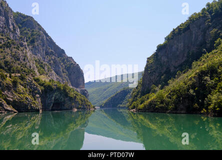 Serbatoio Koman, Liqeni i Komanit, Drin River, Qark Shkodra, Albania Foto Stock