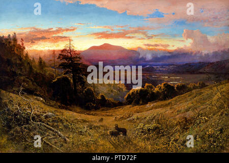 William Keith, Tramonto sul Monte Diablo / Marin tramonto 1877 olio su tela, Stanford University, USA. Foto Stock