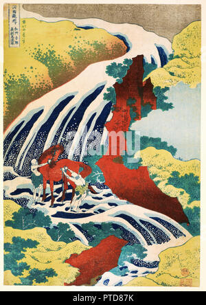 Katsushika Hokusai, Yoshitsune Falls, dalla famosa serie di cascate in varie province, 1833 inchiostro e colore su carta; woodblock stampa, Freer Gallery of Art di Washington D.C., USA. Foto Stock