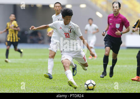 Kuala Lumpur, Malesia. Il 27 settembre, 2018. Jun Nishikawa (JPN) Calcio/Calcetto : AFC U-16 Championship 2018 Gruppo una corrispondenza tra la Malaysia 0-2 Giappone a Bukit Jalil dello Stadio Nazionale di Kuala Lumpur in Malesia . Credito: AFLO/Alamy Live News Foto Stock