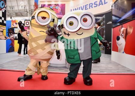 Olympia, Londra, Regno Unito. Il 9 ottobre, 2018. I Minion,licenze per marche Europa,Olympia,London.UK Credit: Michael melia/Alamy Live News Foto Stock