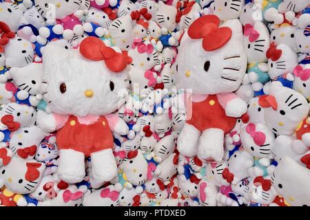 Olympia, Londra, Regno Unito. Il 9 ottobre, 2018. Hello Kitty giocattoli,licenze per marche Europa,Olympia,London.UK Credit: Michael melia/Alamy Live News Foto Stock