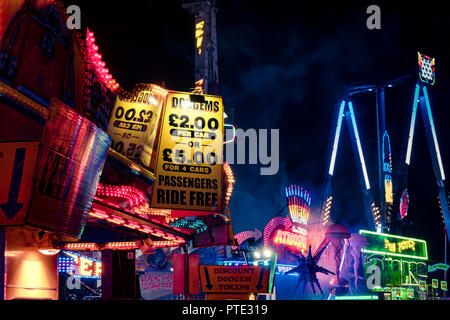 Hull, Regno Unito. 9 Ott 2018. Fiera dello scafo, luna park, Regno Unito, 2018 Credit: Adam Kelly/Alamy Live News Foto Stock