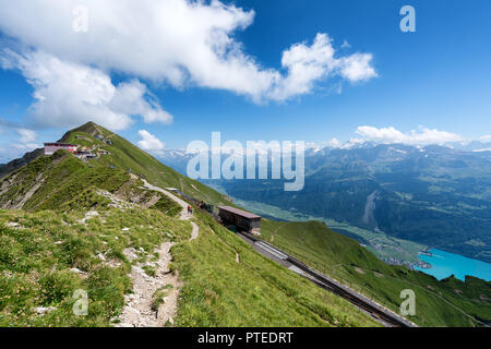 A Brienzer Rothorn visualizzare il luogo e ristorante vicino a Brienz, Svizzera, Europa Foto Stock