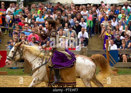 Giostra di giochi a Annapolis Renaissance Festival 2018 Foto Stock